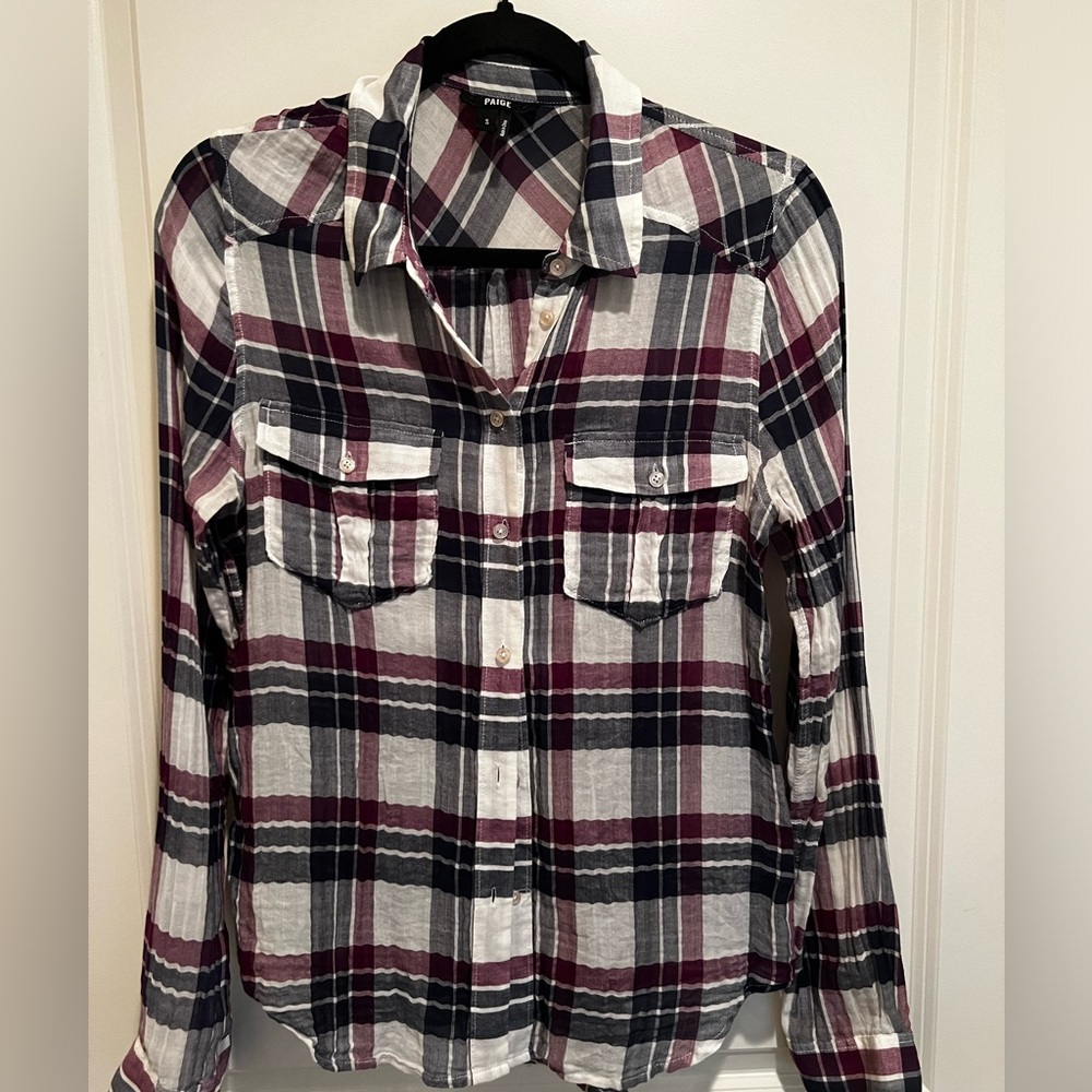 Paige button up shirt, size small, new condition